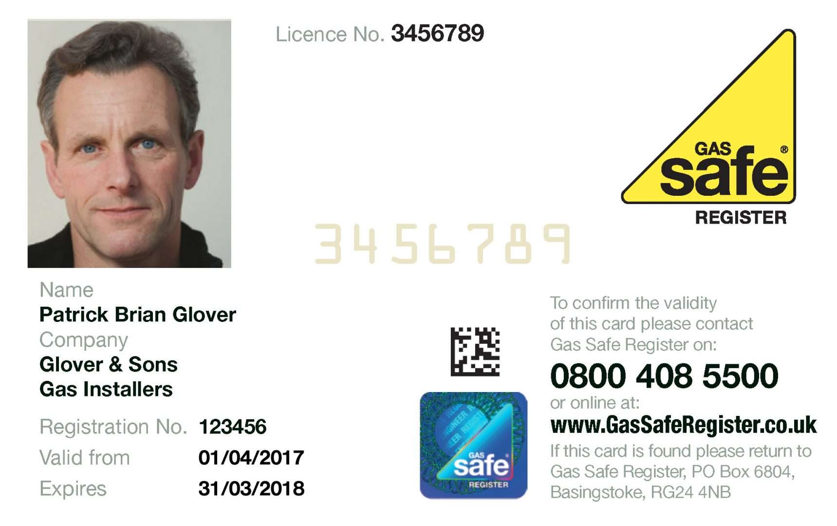 Gas Safe I.D Card
